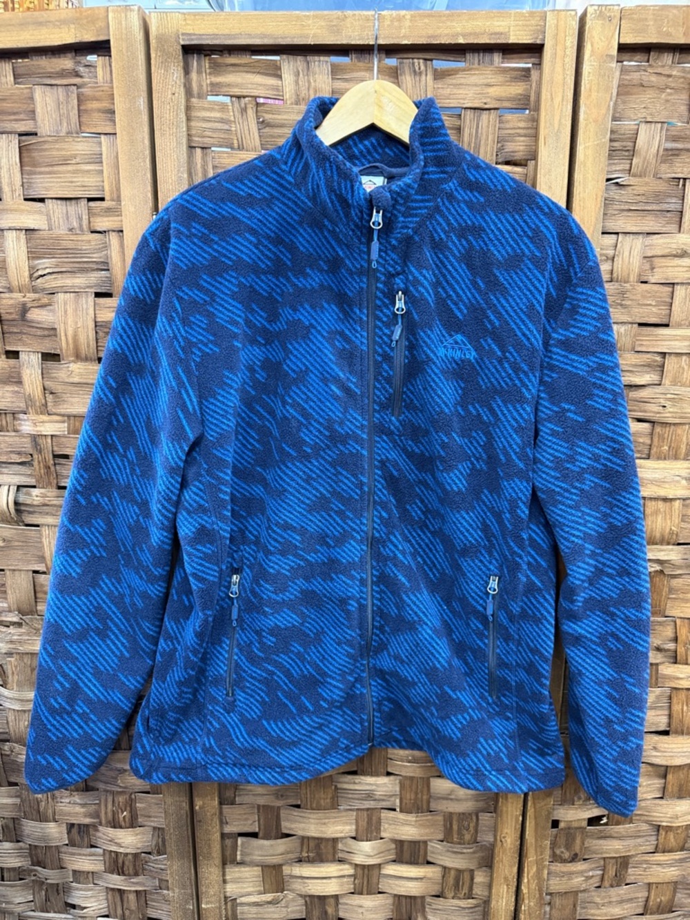 Men's McKinley Blue Patterned Zip-Up Fleece Jacket
